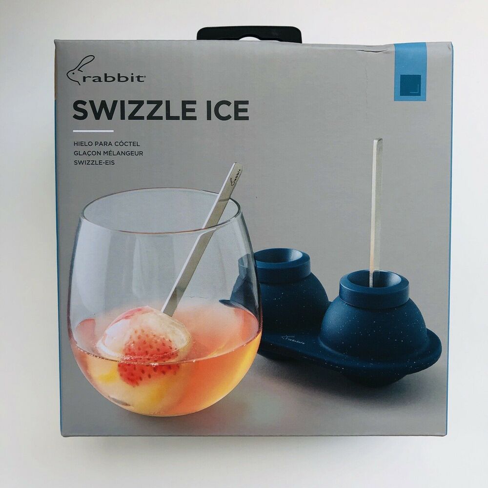 Swizzle Ice 2 Piece Tray by Rabbit, Speckled Navy Chill Beverage Frozen Flavor